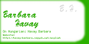 barbara havay business card